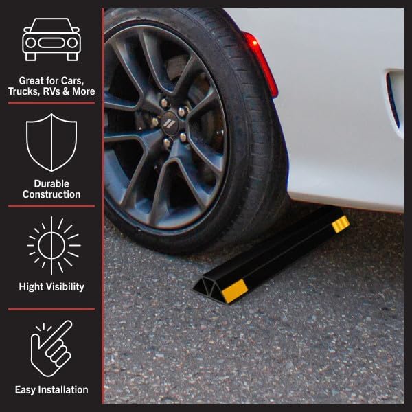 Stalwart Garage Parking Aid - 17.5-inch Garage Car Stop Indicator 2-Pack - Easy Peel and Stick Parking Stopper - Car Accessories