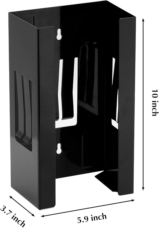 EMENTOL Magnetic Glove/Tissue Dispenser Holder Set, Black Glove Dispenser Wall Mount, Mount onto Tool Box or in Workshops
