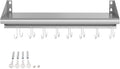 Skyflame Stainless Steel Floating Shelving with 8 Hooks, 12” x 48” Wall Mounted Commercial Shelves for Restaurant, Kitchen, Home, Hotel and Bar
