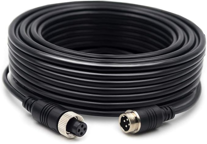 (17FT / 5m Backup Camera Cable, 4-pin Aviation Video Extension Cable, Car Video Extension Cable Backup Camera Extension Cable,AV Extension Cable CCTV Rear View Camera,Car Video System
