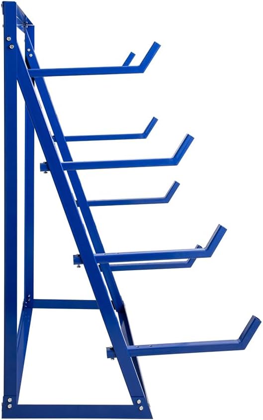 Yeeoy 4 Tier Steel Horizontal Lumber Storage Rack, Heavy Duty Pipe Organizer Shelf, Adjustable Bar Storage Cantilever Rack for Garage Workshop Shed Basement, 2000lbs Load Capacity, Blue