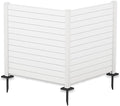 Kozyard 50" W x 48" H Outdoor Privacy Screens Aluminum Post, Air Conditioner Fence Panels, Pool Equipment Enclosure, Trash Can Screens Fence Kit for Outside Backyard Patio (White/2 Panels)