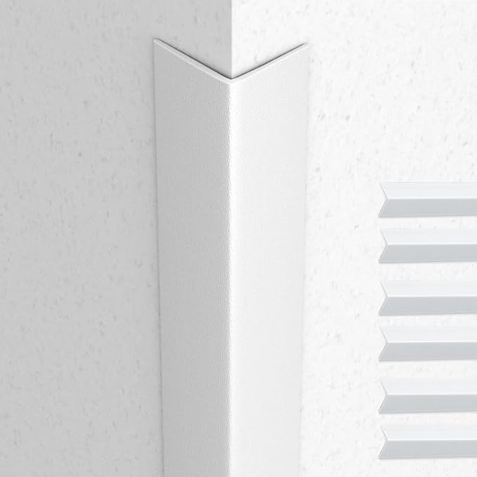 Proflex Wall Corner Protector - Pack of 6 Self Adhesive Corner Guards for Walls Edge Protection - 2 inch x 36 inch, White Textured – Easy to Apply – No Tools Needed