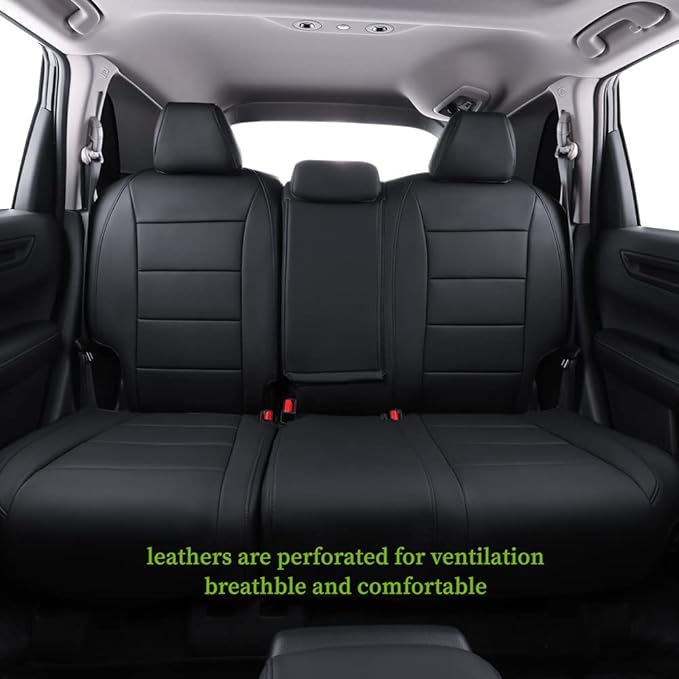 coverdream Custom Seat Covers Compatible with Select Honda CRV 2012 2013 2014 Models - Leatherette (Black,Full Set)