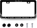 Y'all Need Jesus License Plate Frame Christian License Plate Frames Jesus Auto Accessory for Funny Text Car Decorative Stainless Steel License Plate Holder with Screws Men Women 12.2"x 6.2"
