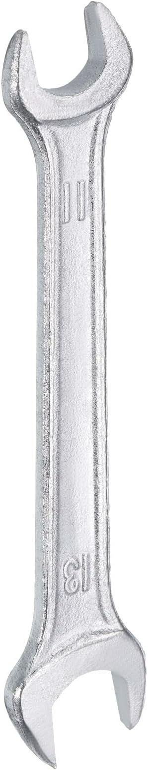 HARFINGTON Double Open End Wrench 11mm x 13mm Metric 15 Degree Offset Angle Small Flat Head Wrench Galvanizing Open Ended Spanner for Automotive Repair Furniture Assembly