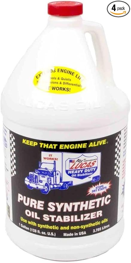 Lucas Oil Motor Additive, Pure Synthetic Oil Stabilizer, Synthetic, 1 gal Jug, Each