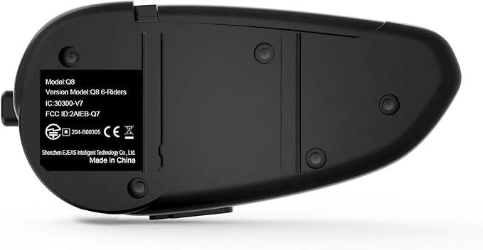 Q8 Motorcycle Helmet Bluetooth Intercom Headset, 230hours Standby, 6 Riders Mesh Communication Systems with Audio Multitasking, Music Sharing, Noise Cancellation, FM Radio, Loud Interphone -1 Pack