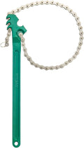 16 Inch Sturdy Adjustable Heavy Duty Ratcheting Chain Oil Filter Wrench Reversible Chain Style Pipe Fitter Wrench With Multi-Purpose Compatible With Max 8 Inch Diameter