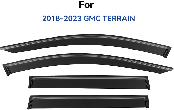 Window Visors Rain Guards Shield for 2018-2024 GMC Terrain, Out-Channel Window Vent Wind Deflectors Visors Shades for 18-24 Terrain SLE SLT AT4 Denali