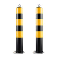 Steel Safety Bollard Post, with Lock Bollard Post Removable Security Posts, Parking Bollards, Parking Barriers Concrete, Powder Coat, for Parking Lot, Driveway and Sidewalk(Black (2pcs),75cm/29.5in)