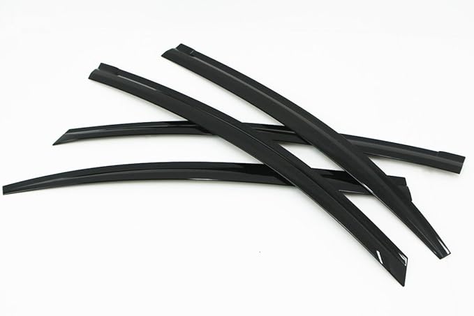 AUTOCLOVER Tape-On Rain Guards Window Visors 4 Pcs Set for Honda Civic Sedan 4dr 2012 2013 2014 2015 / Window Deflectors, Out-Channel Vent Shades (Smoked)