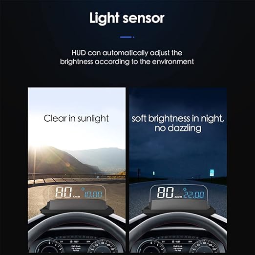 3D HUD Head Up Display Speedometer Digital Speed MPH Overspeed Alarm Fatigue Driving Alert Altitude Windshield Projector Universal for All Cars Truck Vehicle