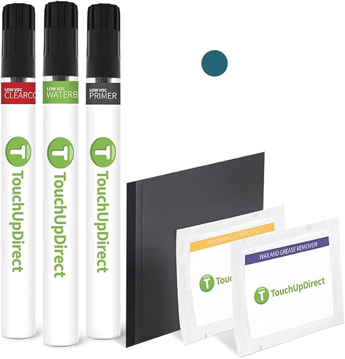 TouchUpDirect 8T7 Blue Streak Metallic Compatible with Toyota Exact Match Touch Up Paint Brush - Platinum Kit