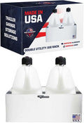 Pit Posse 430 Utility Fuel Jug Holder Rack - Fits 2 5 Gallon Jugs -Made in USA- Aluminum Storage Organizer - Use at Your Shop/Garage/Enclosed Race Trailer - Anti Rust
