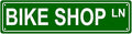 BIKE SHOP LN Space Metal Tin Street Sign Bar Cafe Garage Cave Home Room Wall Bathroom Farmhouse Garden Porch Patio Decor, 16 x 4 Inch