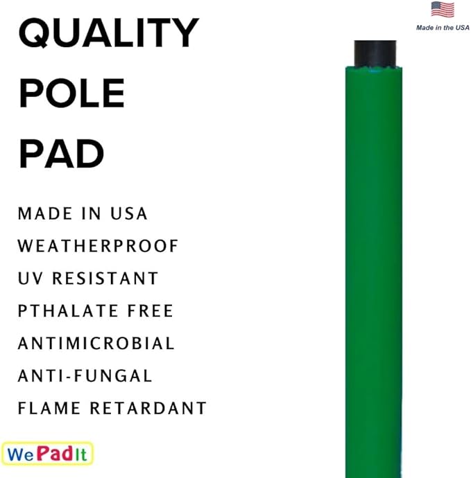 Safety Pole Pad, 4 FT Tall, 1” Thick Foam, Weatherproof, UV-Resistant, Hook/Loop Closure, Pickleball Pole Pad