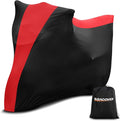 Indoor Motorcycle Cover, Soft Stretch Elastic Dustproof Protection Windproof Cover for Bike, Black and Red Stitching Motorcycle Cover for 96 x 41 x 49 in