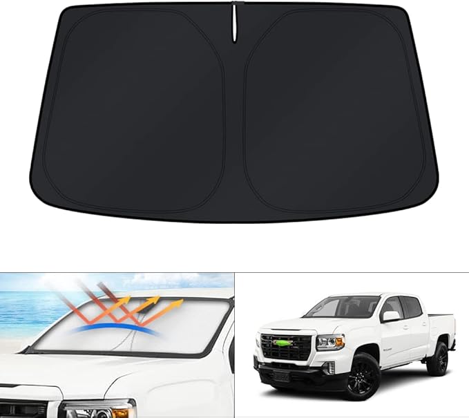 KUST Windshield Sun Shade for GMC Canyon/Chevy Colorado 2015-2022 Window Sunshade Sun Visor Protector Foldable Blocks UV Rays Keep Your Car Cooler