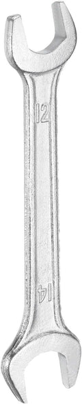 HARFINGTON Double Open End Wrench 12mm x 14mm Metric 15 Degree Offset Angle Small Flat Head Wrench Galvanizing Open Ended Spanner for Automotive Repair Furniture Assembly