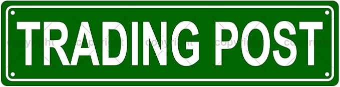 TRADING POST Space Metal Tin Street Sign Bar Cafe Garage Cave Home Room Wall Bathroom Farmhouse Garden Porch Patio Decor, 16 x 4 Inch