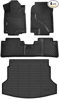 ANBINGO® Floor Mats & Cargo Liner for 2012 2013 2014 2015 2016 CR-V, (ExcludeTouring) Waterproof Car Mats All Weather Guard TPE Floor Liners Front & Rear Row & Trunk Mats, CRV Full Set - Black