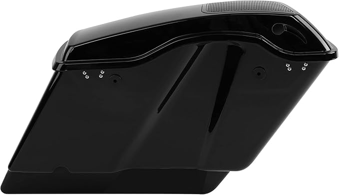 XFMT Motorcycle 5" Stretched Hard Saddlebags W/ 6 x 9 Inches Speaker Lids For Harley Touring Road King Road Glide Street Glide Electra Glide Ultra Classic 2014-2023 (Black Latches)