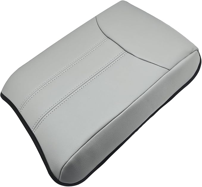 Muslogy Center Console Cover Compatible with Honda Pilot 2023 2024 2025, 2024 2025 2026 Ridgeline/Passport Accessories Armrest Pad Lid Cushion Console Protector Vegan Leather Extra Soft(Gray)