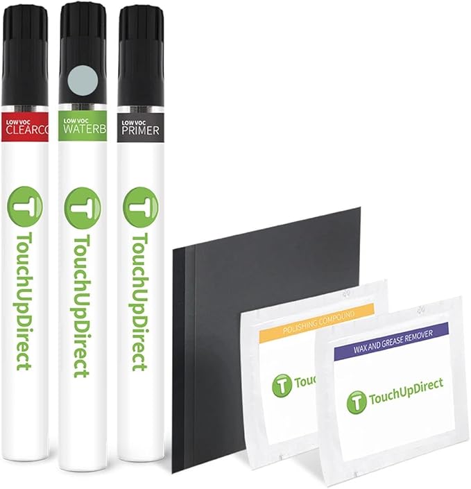 TouchUpDirect 8R5 Blue Mirage Metallic Compatible with Toyota Exact Match Touch Up Paint Brush - Platinum Kit