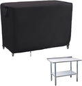 Kingling Outdoor Prep Table Cover 48 Inch, Waterproof Stainless Steel Table Cover Metal Outdoor Table Covers Weather Protection for Patio Kitchen Prep/Work Tables - 48''L x 30''W x 35''H