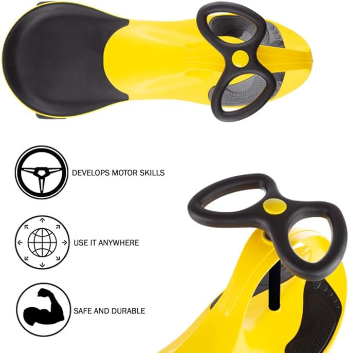 Wiggle Car - Ride on Toy for Ages 3 and Up - Toddler Ride on Toys with no Batteries, Gears or Pedals Just Twist, Wiggle, and Go by Lil’ Rider (Yellow)