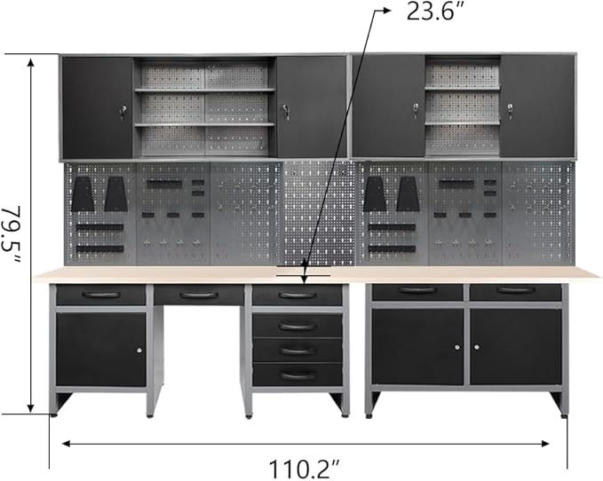 JZD Metal Storage Organization System, Hanging Closet, for Garage Basement Utility Room