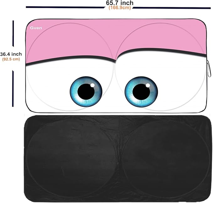 Gven Windshield Sun Shade Truck 2025 Car Accessories for F150 Windshield Cover Sun Shade Automotive Interior Sun Protection Front Window Sun Visor Protector Blocks UV Women Girl Car Decor(Pink, XL)