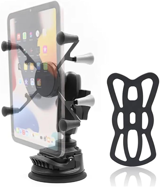 Strg Tablet Mount with Composite Double Socket Arm(Medium) for 6" Tablets, Tablet Holder Compatible with RAM B Size 1" Ball Mounts Components for Motorcycle Bike Car etc
