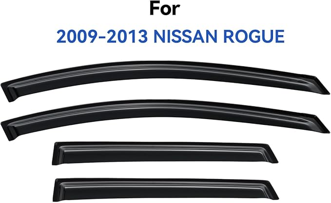 Window Visors Rain Guards for 2009 2010 2011 2012 2013 Nissan Rogue, Out-Channel Window Vent Wind Deflectors Visors Shades for 2014 2015 Rogue Select