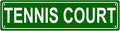 TENNIS COURT Space Metal Tin Street Sign Bar Cafe Garage Cave Home Room Wall Bathroom Farmhouse Garden Porch Patio Decor, 16 x 4 Inch