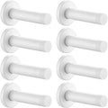 JQK Door Stopper White, 304 Stainless Steel Thicken 1mm Sound Dampening Door Stop Bumper Wall Protetor 8 Pack, DSB5-WH-P8