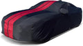iCarCover Custom Car Cover for Pontiac GTO (2004-2006) Waterproof All-Weather Rain Snow UV Sun Protector Full Exterior Indoor Outdoor Car Cover (Stripe - Black/Red)