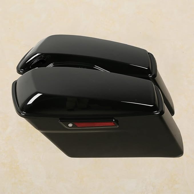 Green-L Vivid Black Hard Saddlebags with Black Latch Keys Liners Fit for Harley Touring Road King Street Glide Electra Ultra Classic 2014-2024