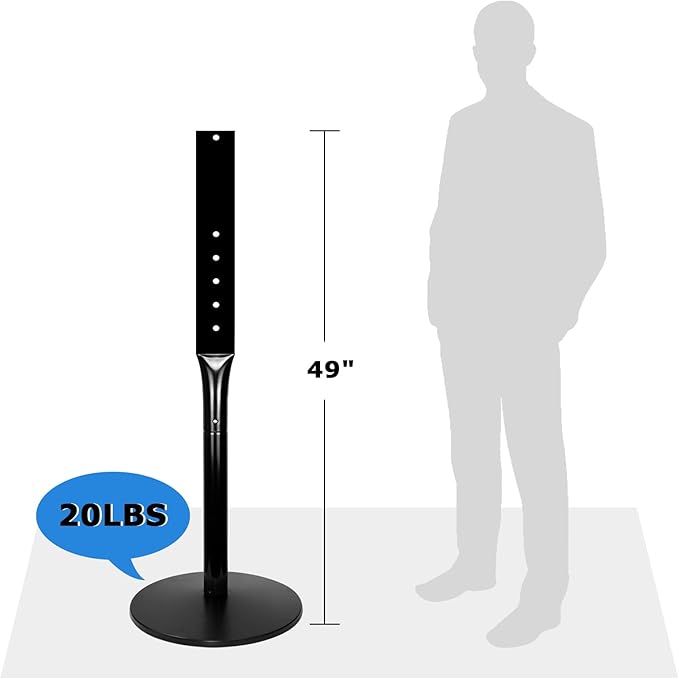 Parking Sign Post 49" Heavy Duty Cast Iron Parking Signs Stand, Movable Sign Stand for Hanging Signs, Black, 20lbs