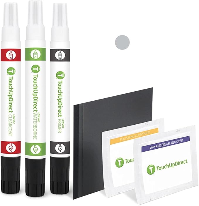 TouchUpDirect 1D6 Silver Sky Metallic Compatible with Toyota Exact Match Touch Up Paint Combo - Platinum Kit