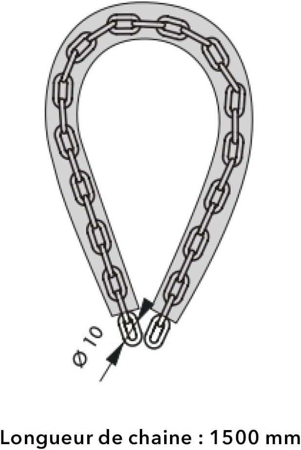 Heavy-Duty Chain Lock – 3.94ft Hardened Steel, 10mm Cut-Resistant Links, PVC Weatherproof Coating – Ultimate Anti-Theft Protection for Bikes, Motorcycles, Gates & Fences, High-Security Design