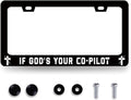 If God‘s Your Co-Pilot License Plate Frame Funny Jesus License Plate Stainless Steel Christian Car Accessory Religion License Plate Cover Decoration with Screws Men Women Size 12.2" x 6.2"