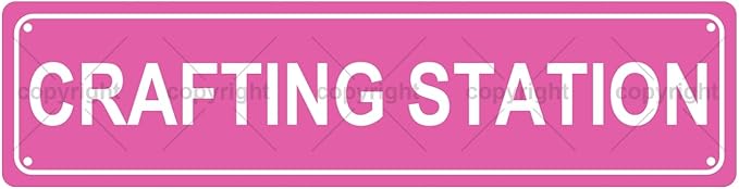 CRAFTING STATION Space Metal Tin Street Sign Bar Cafe Garage Cave Home Room Wall Bathroom Farmhouse Garden Porch Patio Decor, 16 x 4 Inch