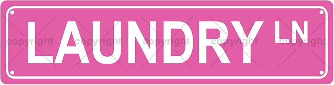 LAUNDRY LN Space Metal Tin Street Sign Bar Cafe Garage Cave Home Room Wall Bathroom Farmhouse Garden Porch Patio Decor, 16 x 4 Inch