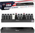 Pit Posse 443BK Oil Shelf 12 Quart Bottle Holder Storage Organizer Caddy 32" | Made in USA | Enclosed Race Trailer Garage Shop Automotive Motor Engine Oil Rack Caddie Shelves (Black)