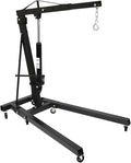 2 Ton Folding Engine Hoist 6.89Ft Lifting Height Heavy Duty Carbon Steel Crane Hoist Lift Hydraulic Powered Folding Engine Hoist Cherry Picker with 6 Wheels for Garage Workshop
