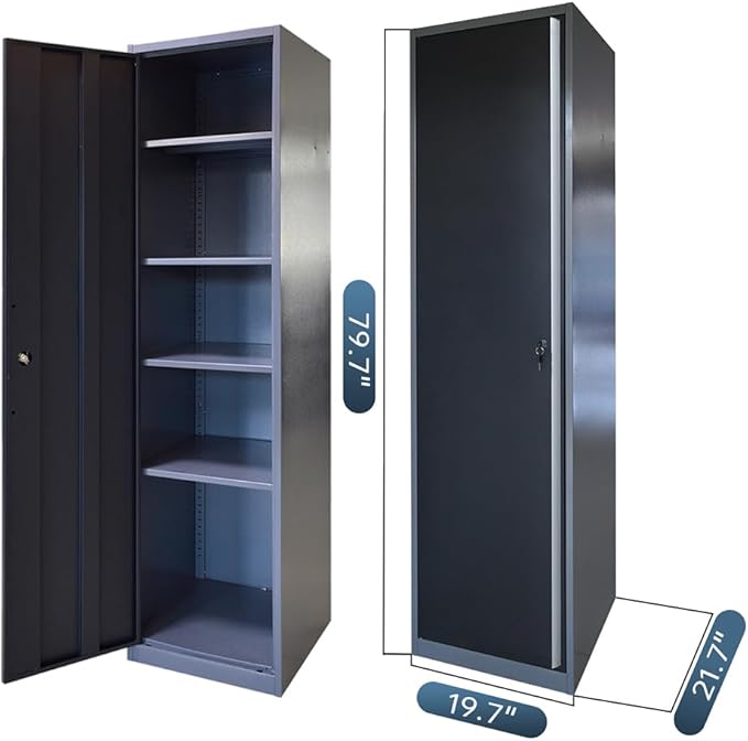 JZD Heavy Duty Metal Garage Shop Tool Storage Cabinet System, No Wall Mounting Needed, for Utility Room Pantry