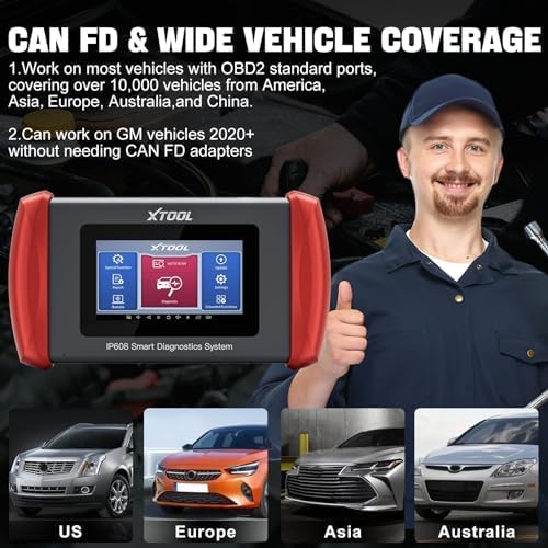 XTOOL IP608 Full System OBD2 Scanner Diagnostic Tool, Code Reader for Cars and Trucks with 30+ Services - EPB/SAS/BMS/Throttle Relearn/ABS Bleeding, CAN FD, Lifetime Free Update