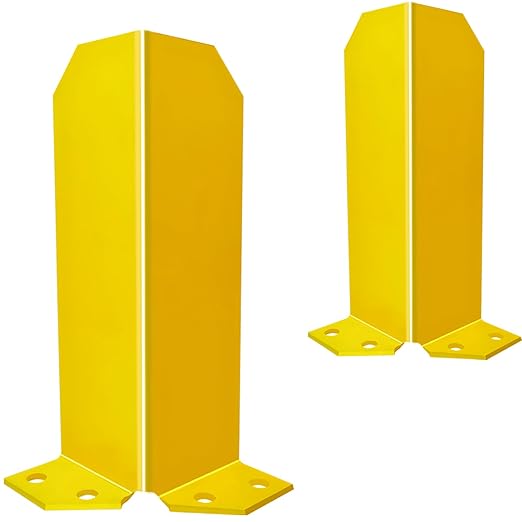 Pallet Rack Post Protectors 12" Height Steel Pallet Rack Guard, Safety Yellow Pallet Edge Protectors (2 Packs)